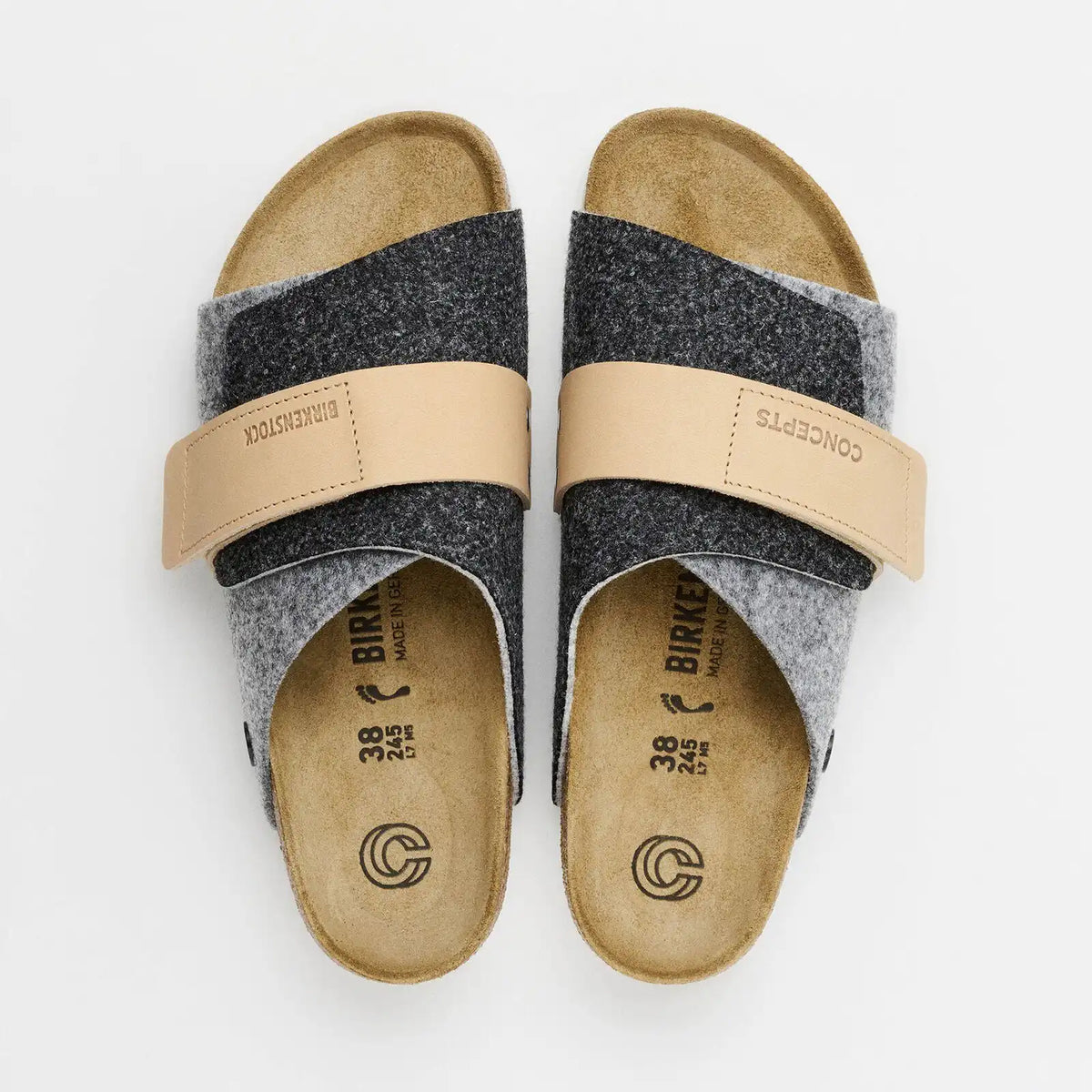 Kyoto Leather/Textile/Felt Black/Gray
