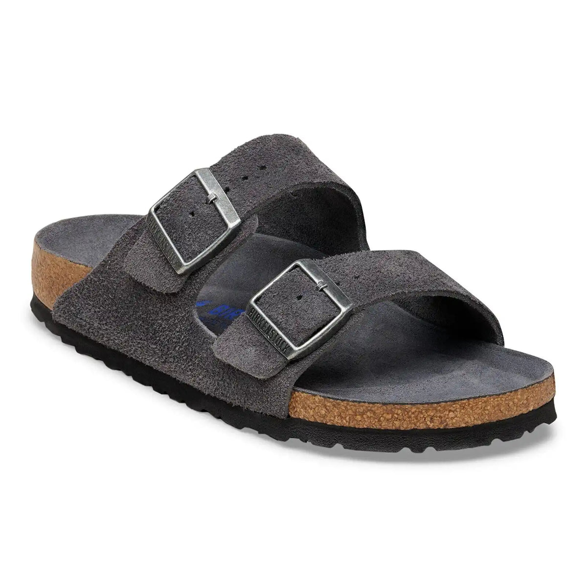 Arizona Soft Footbed Suede Leather Charcoal Tonal