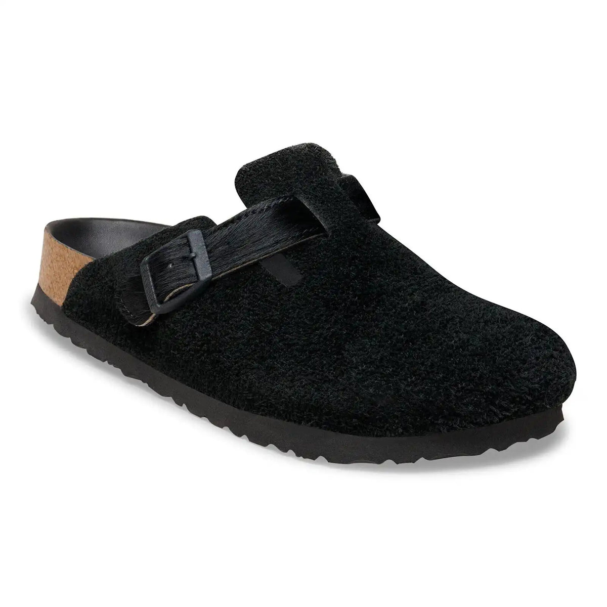 Boston Suede Leather/Fur Black