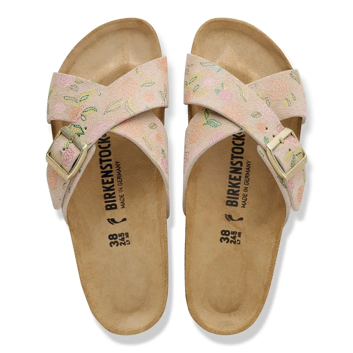 Siena Suede Leather Sandcastle Flower Print
