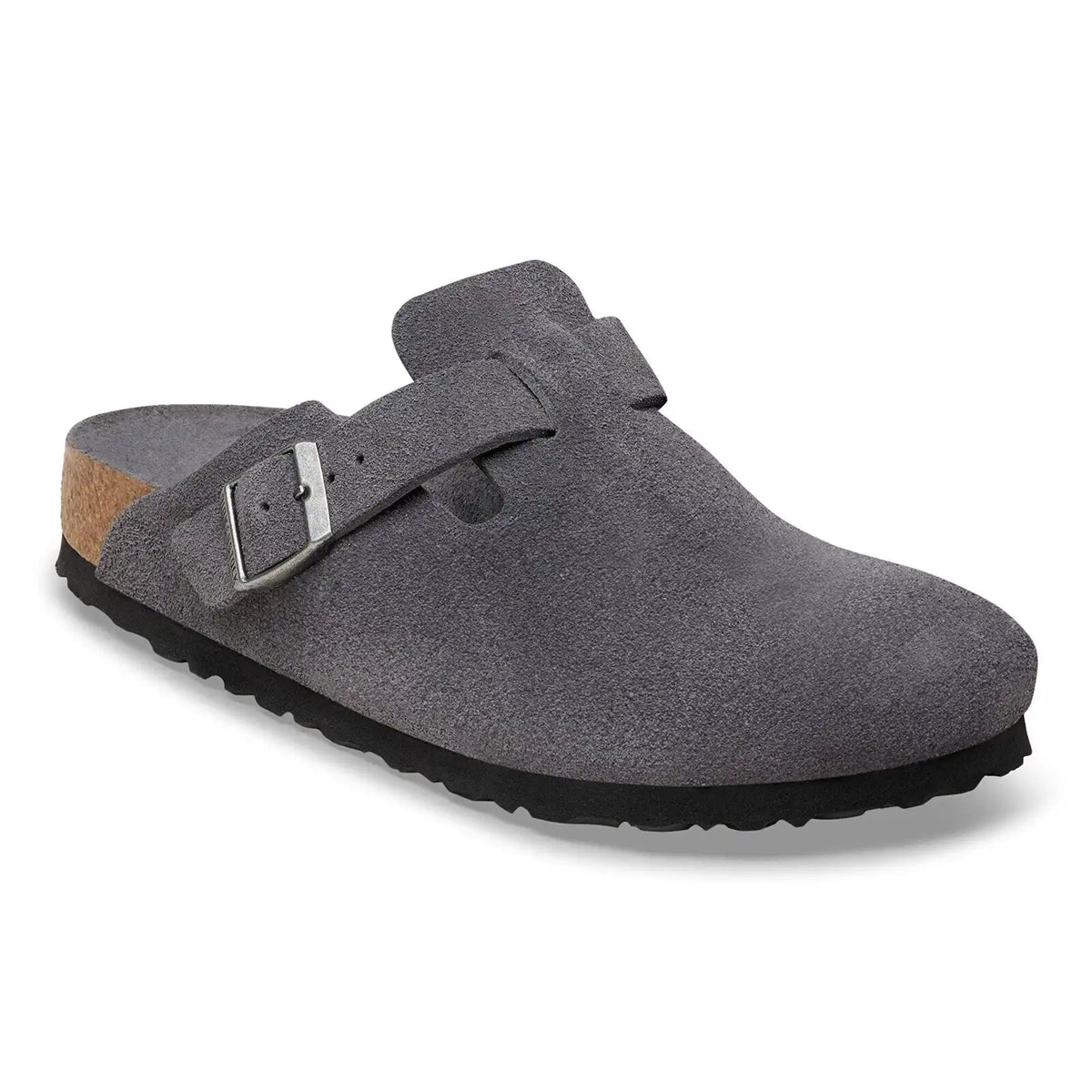 Boston Soft Footbed Suede Leather Charcoal