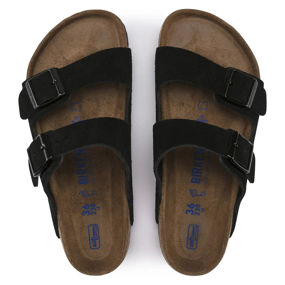 Arizona Soft Footbed Suede Leather Black