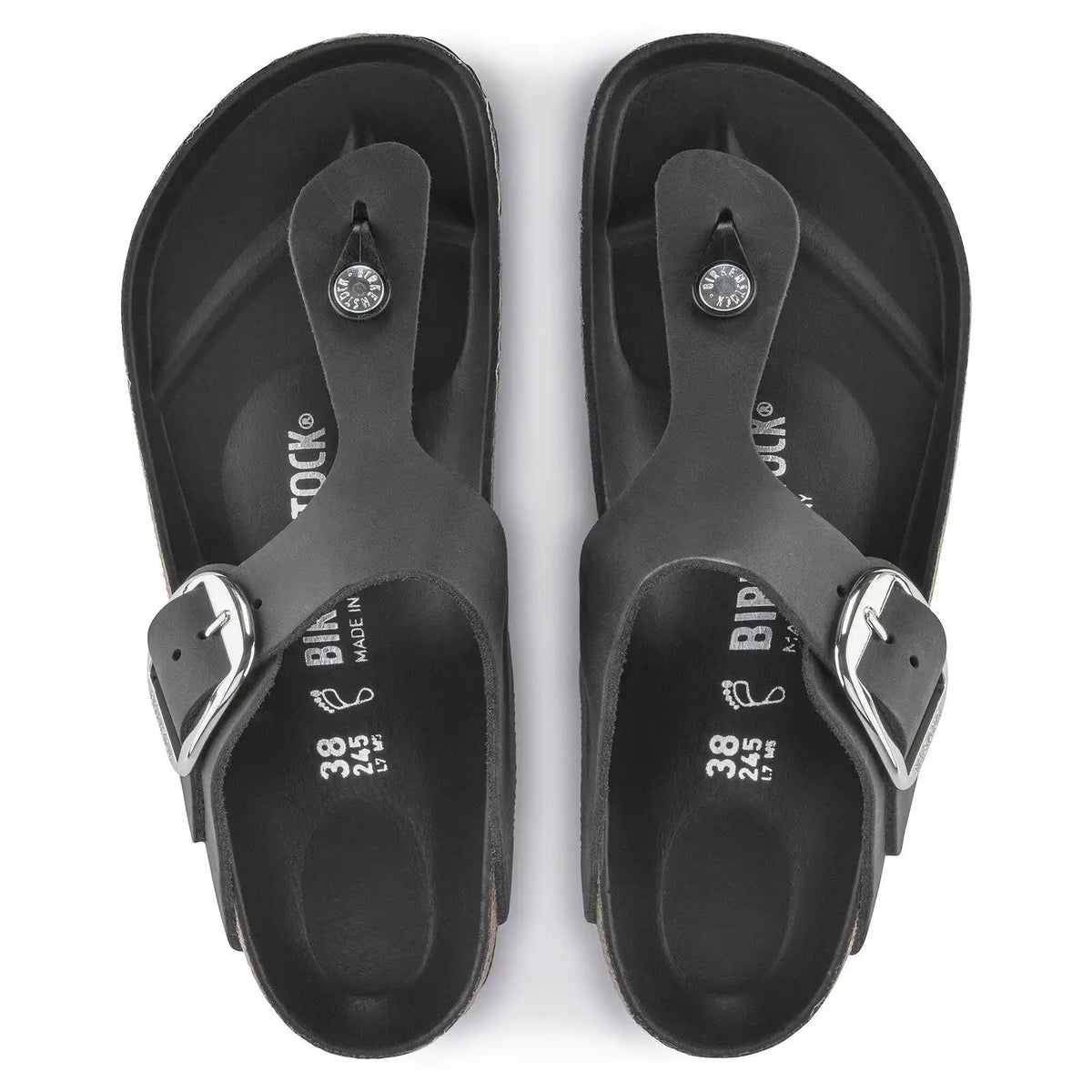 Gizeh Big Buckle Natural Leather Oiled Black