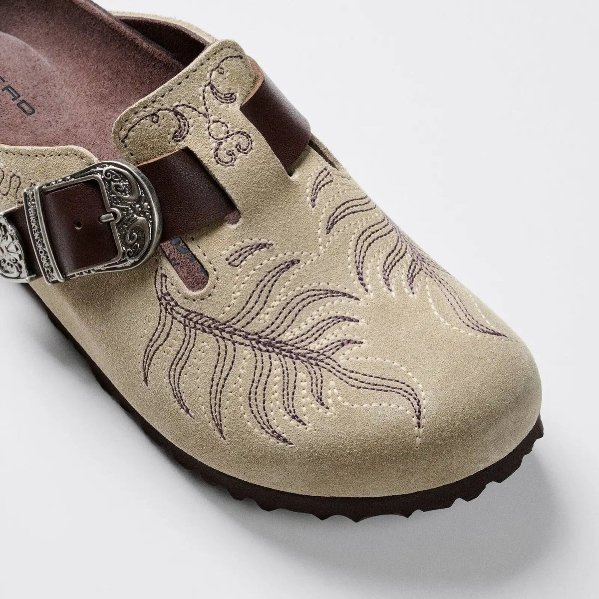 ETRO Boston Embroidery Suede Leather Taupe