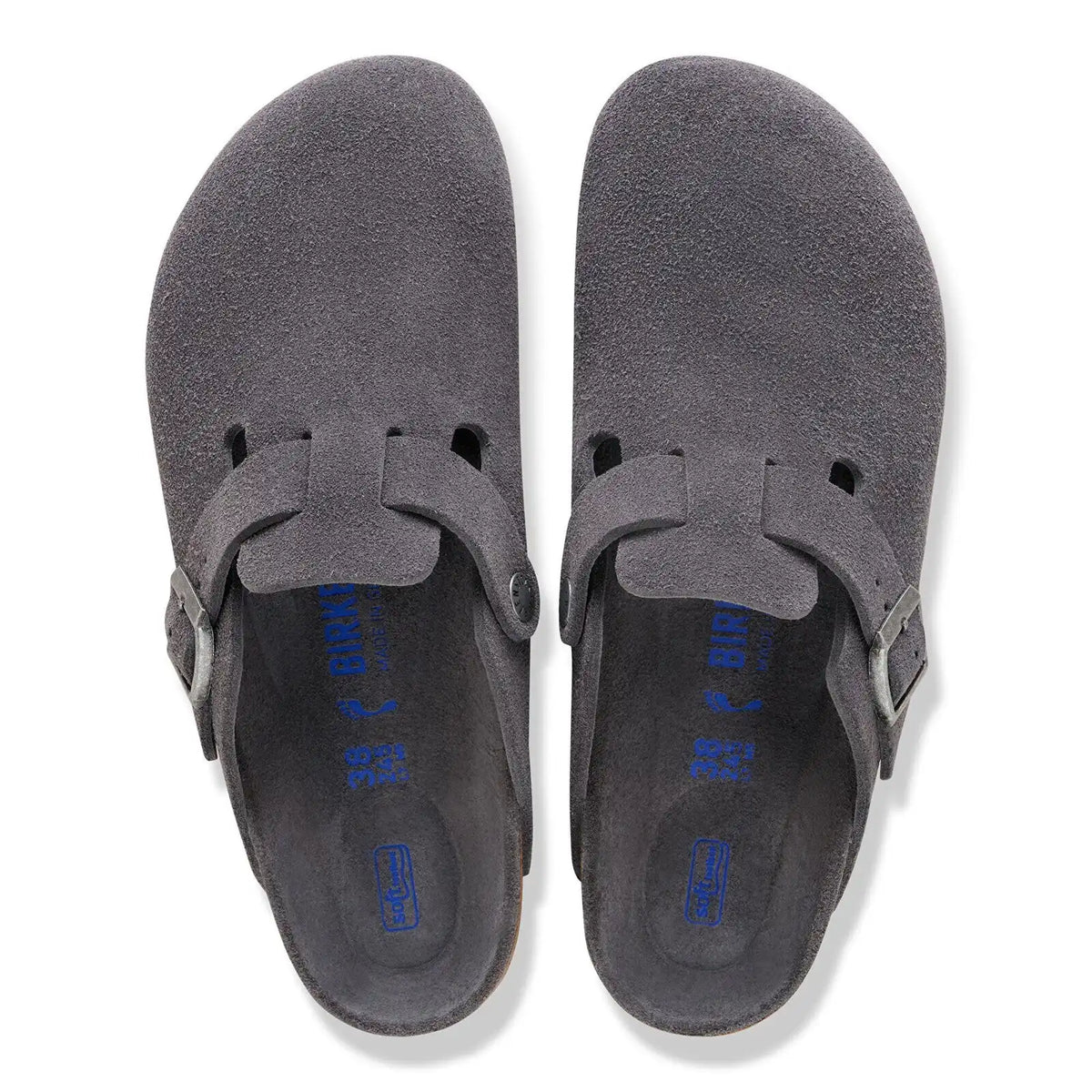Boston Soft Footbed Suede Leather Charcoal