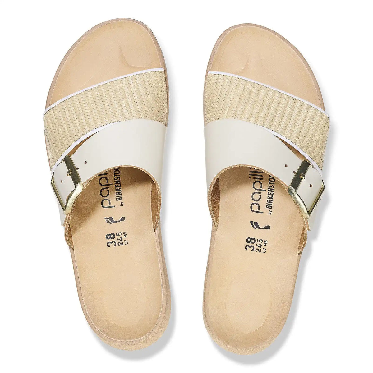 Almina Raffia Natural Leather/Synthetics Natural/White