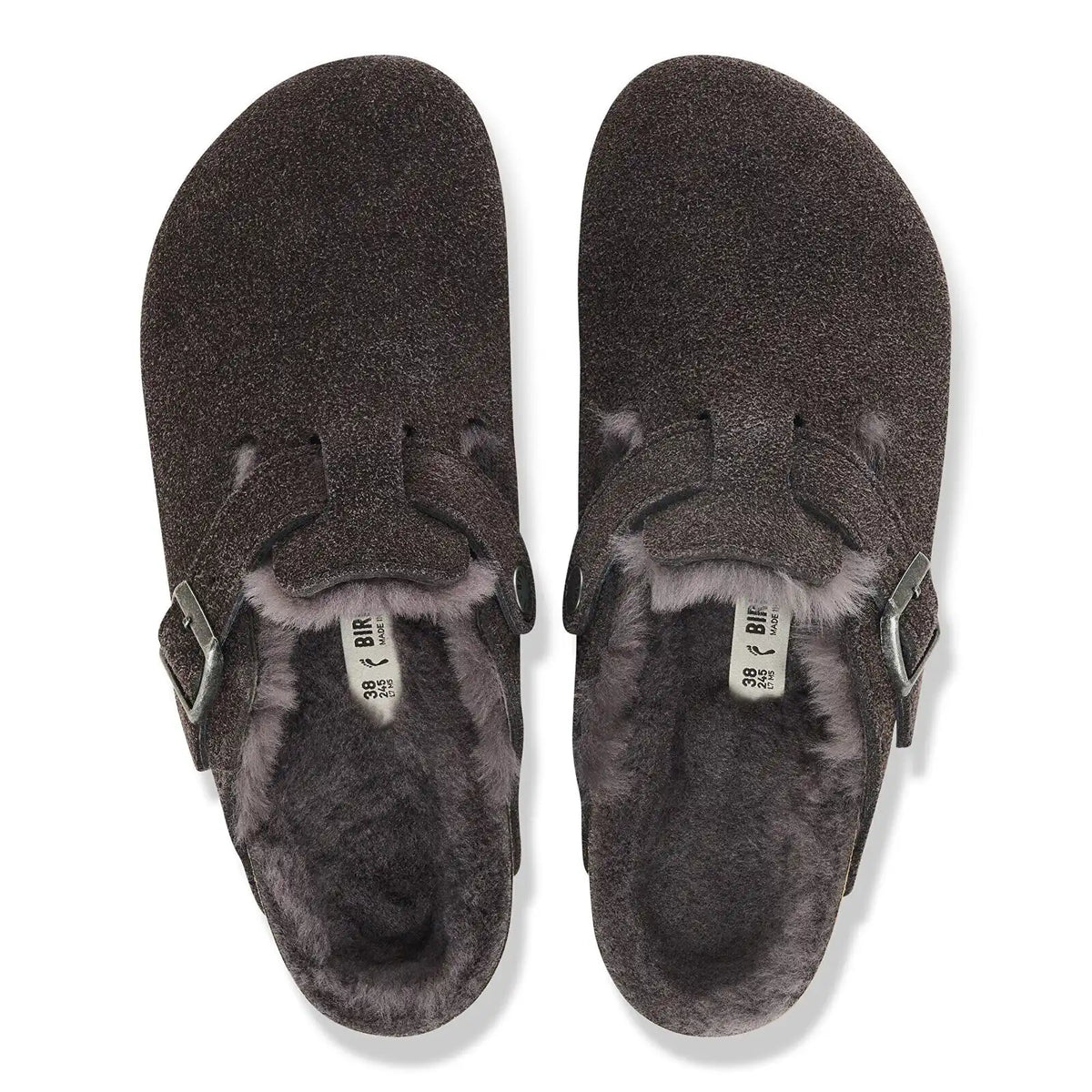 Boston Shearling Suede Leather Velvet Gray