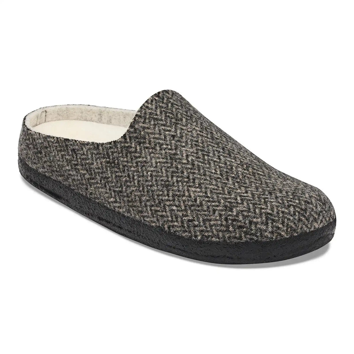 Amsterdam Wrapped Shearling Felt Herringbone Gray