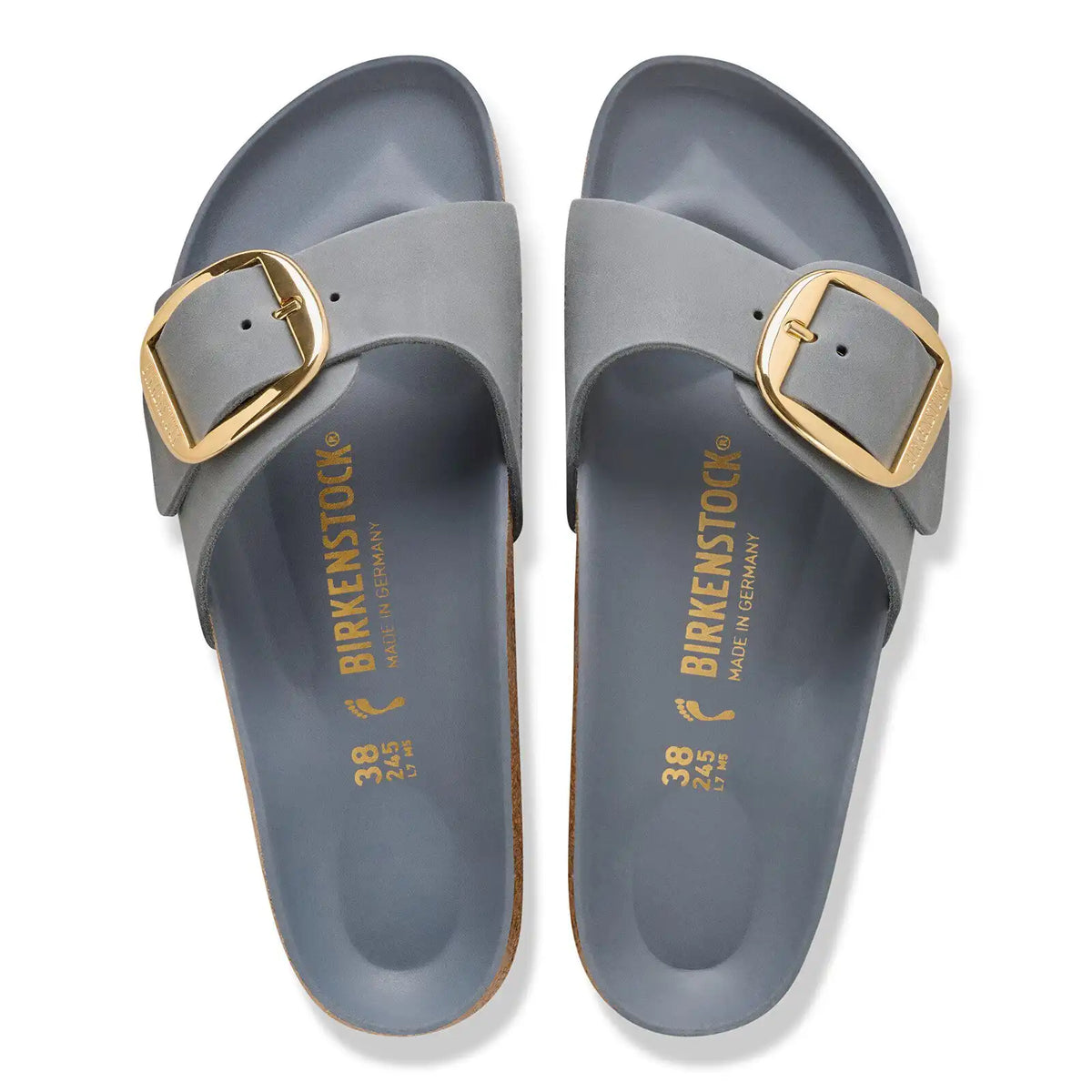 Madrid Big Buckle Natural Leather Oiled Basalt Gray