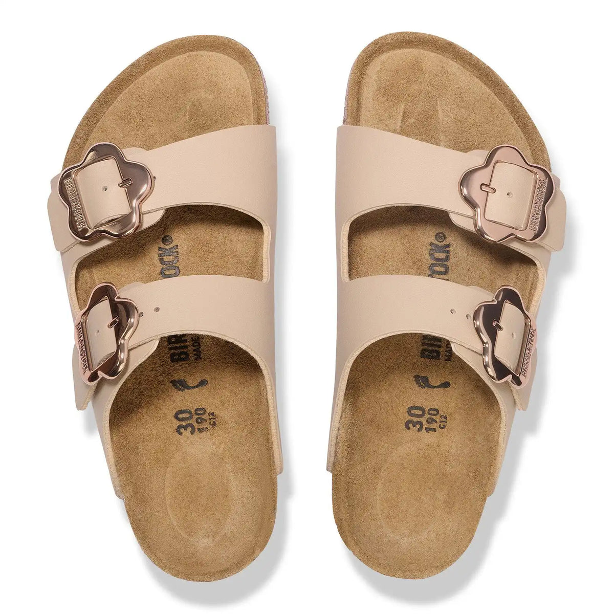 Arizona Flower Buckle Kids Birko-Flor Sandcastle