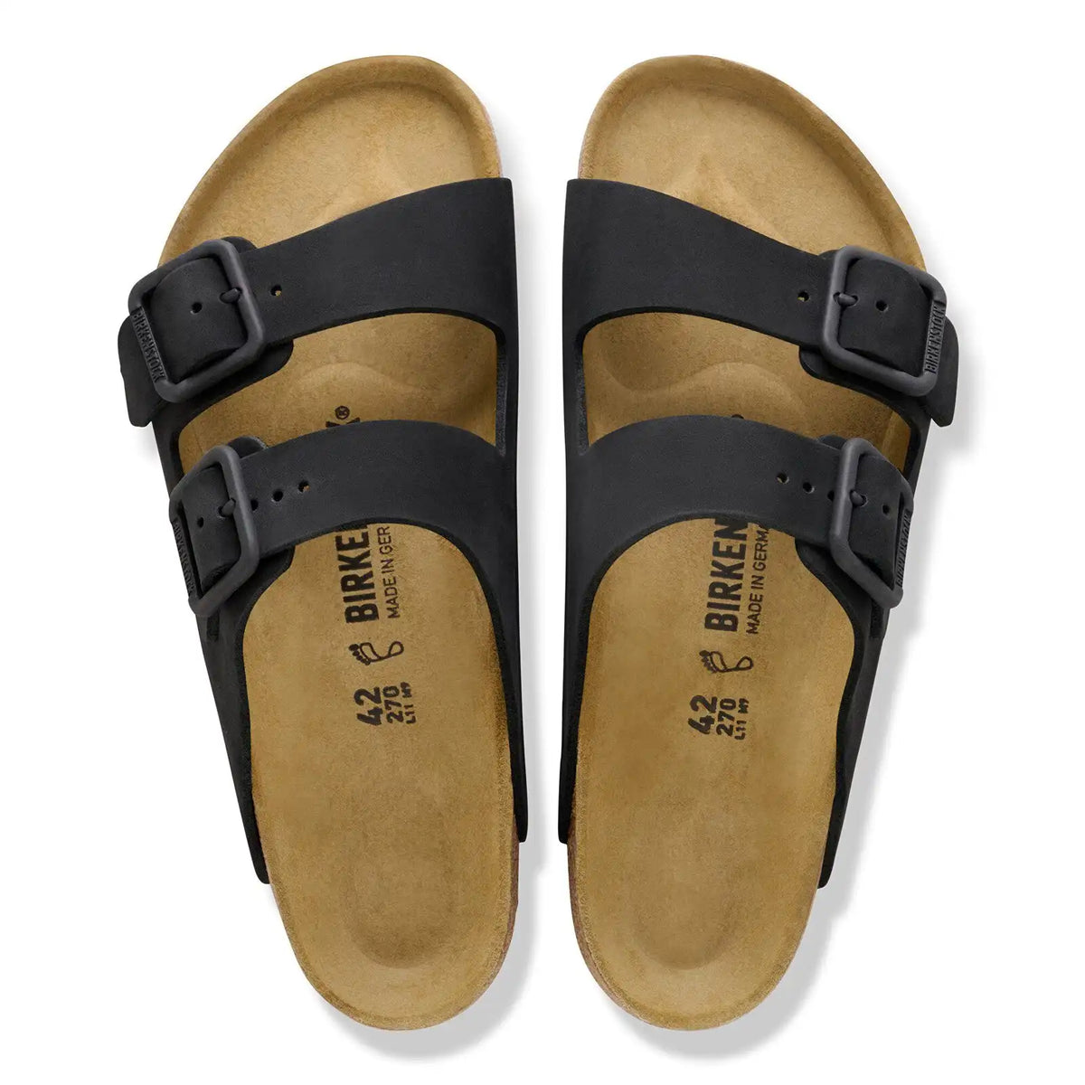 Arizona Wire Buckle Nubuck Leather Black