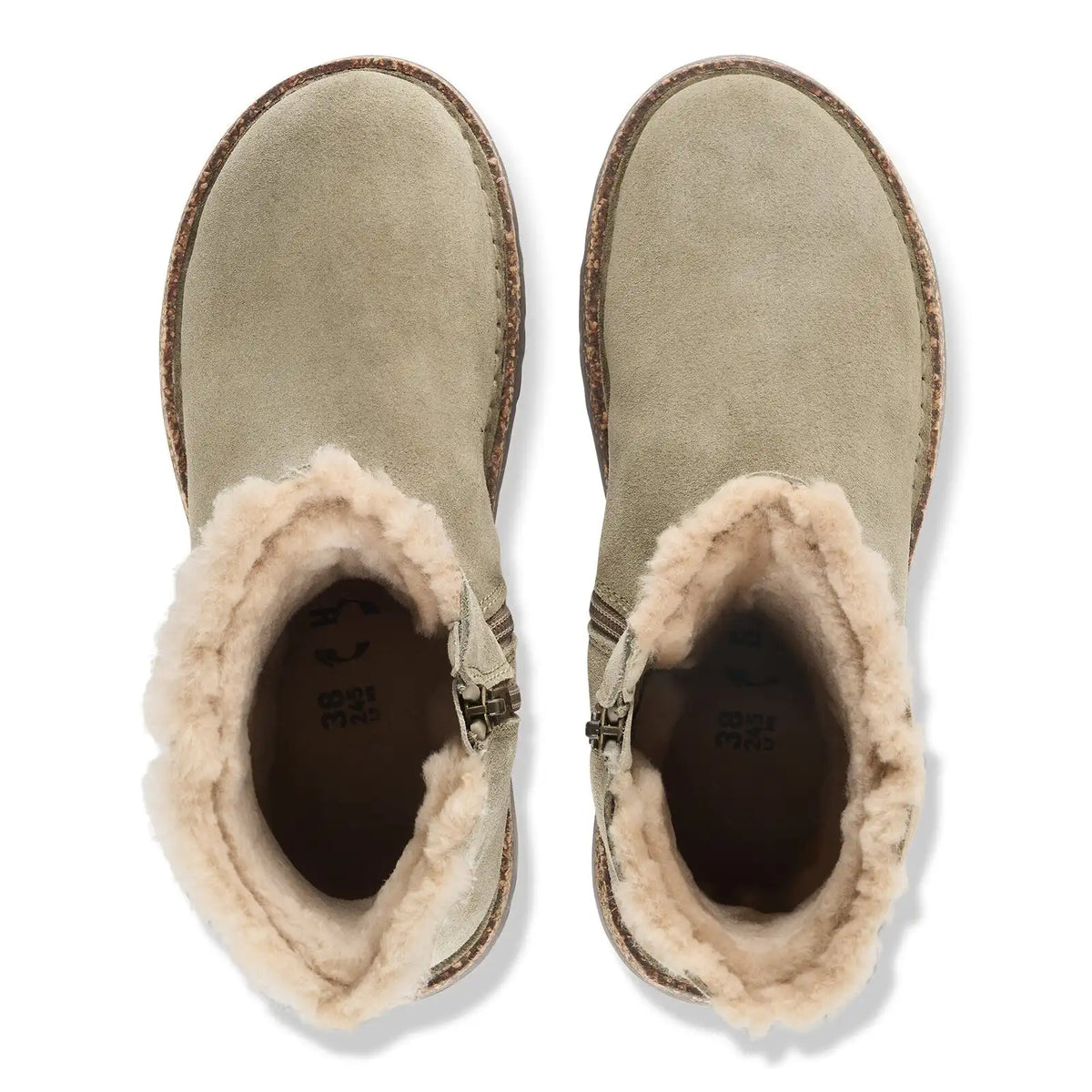 Uppsala Zip Shearling Suede Leather Taupe