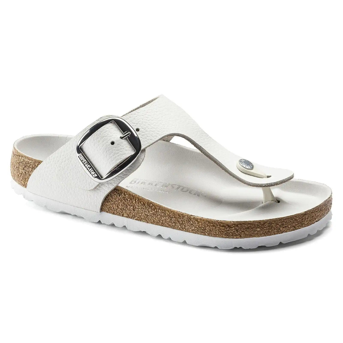 Gizeh Big Buckle Natural Leather White
