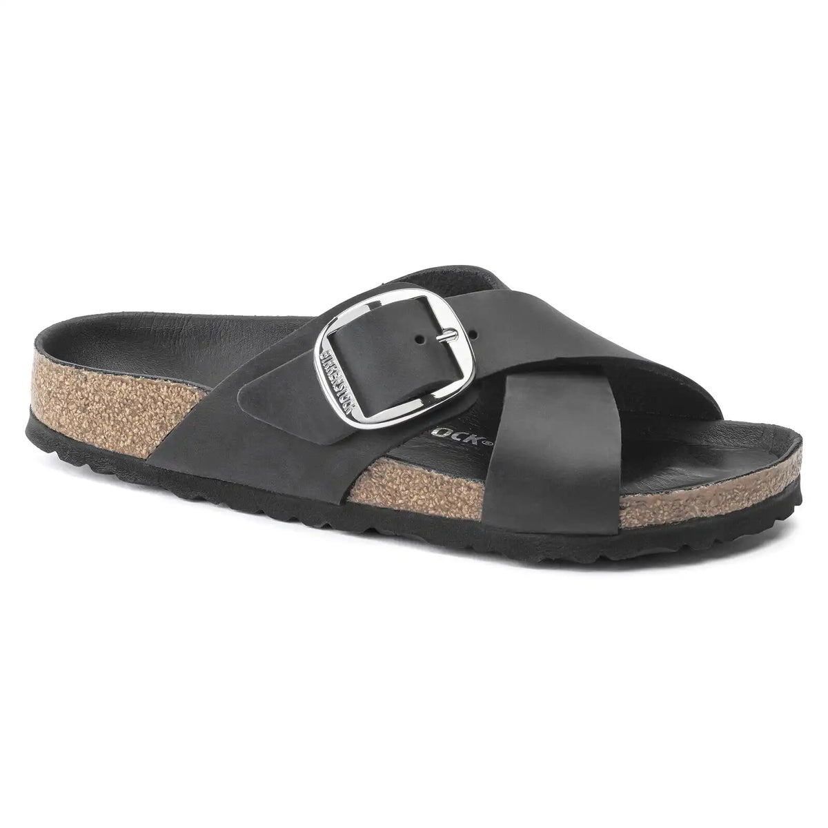 Siena Big Buckle Natural Leather Oiled Black