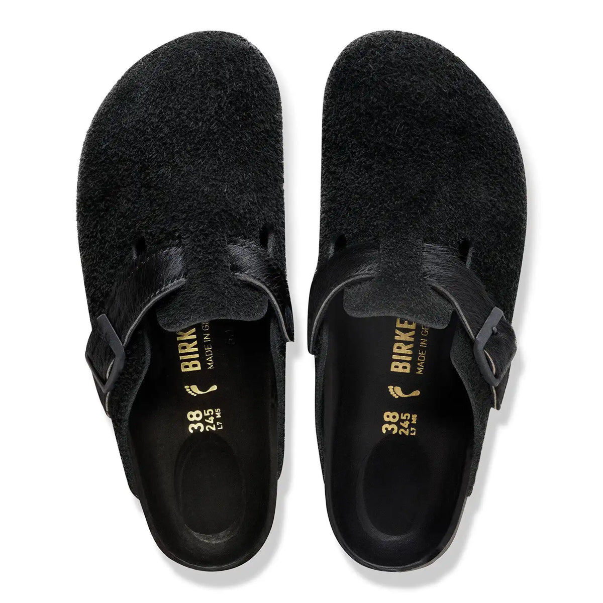 Boston Suede Leather/Fur Black