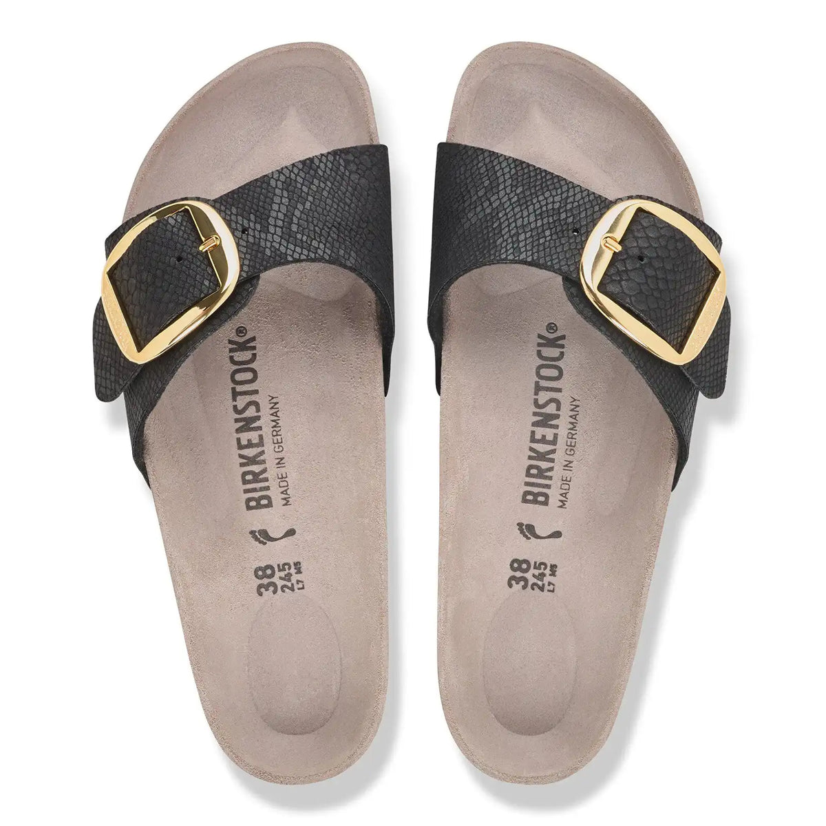 Madrid Big Buckle Synthetik Python Black