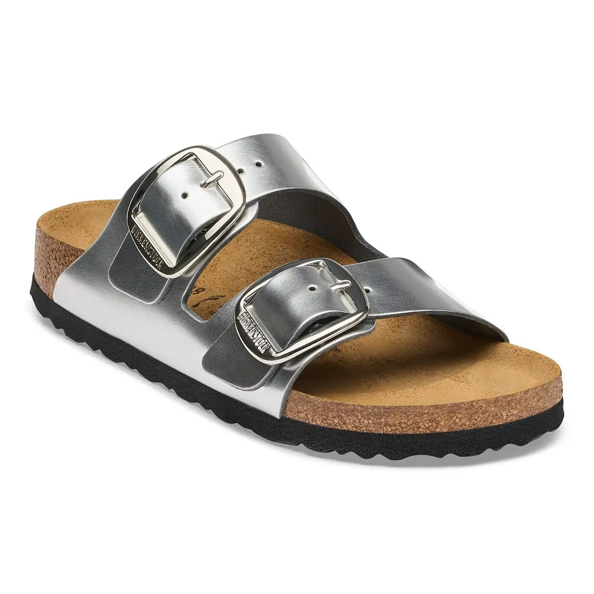 Arizona Big Buckle Natural Leather Metallic Silver