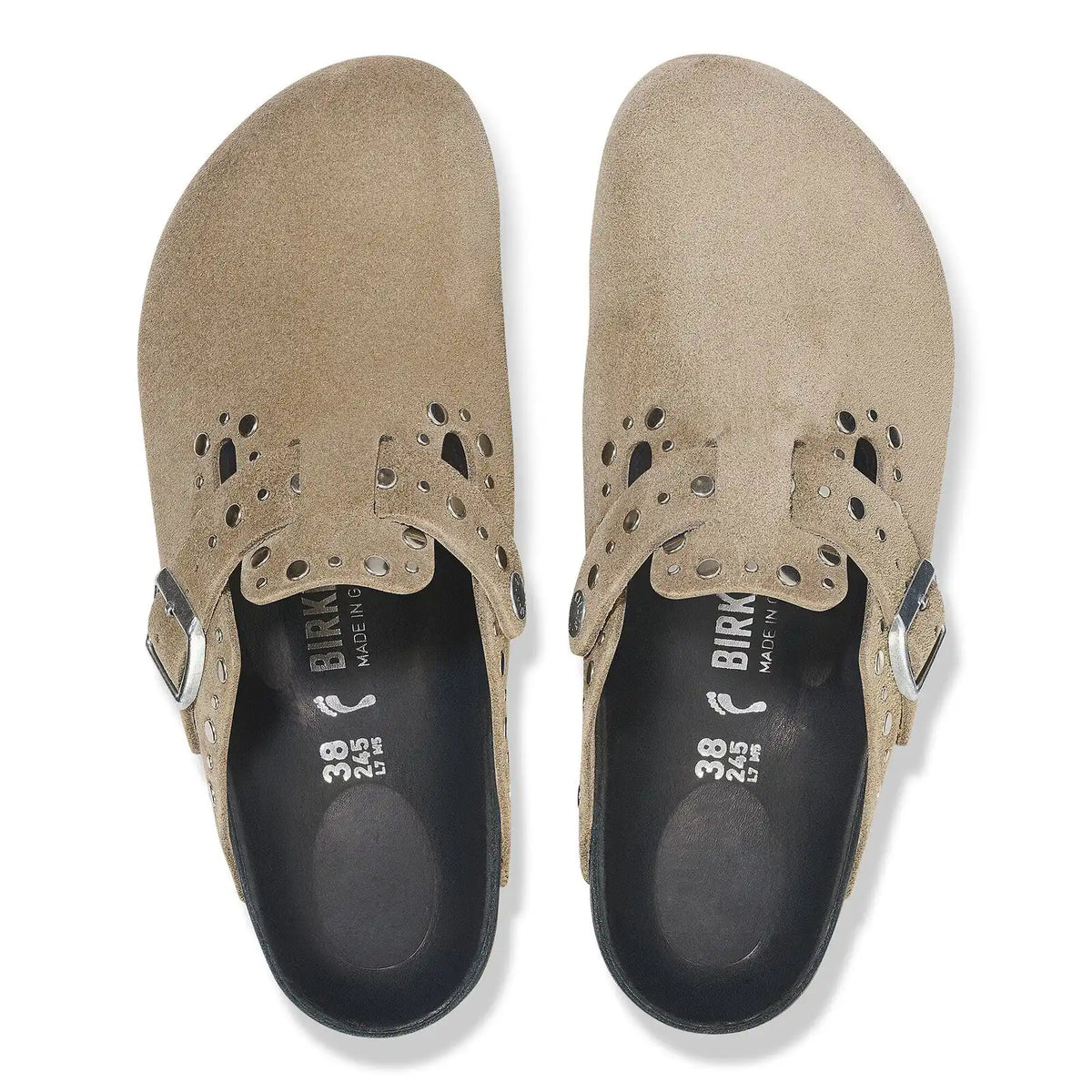 Boston Rivets Suede Leather Taupe