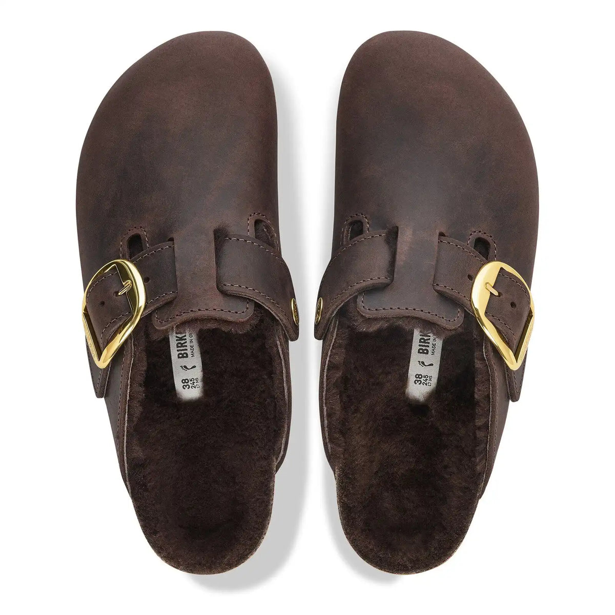 Boston Big Buckle Shearling Natural Leather Oiled Habana