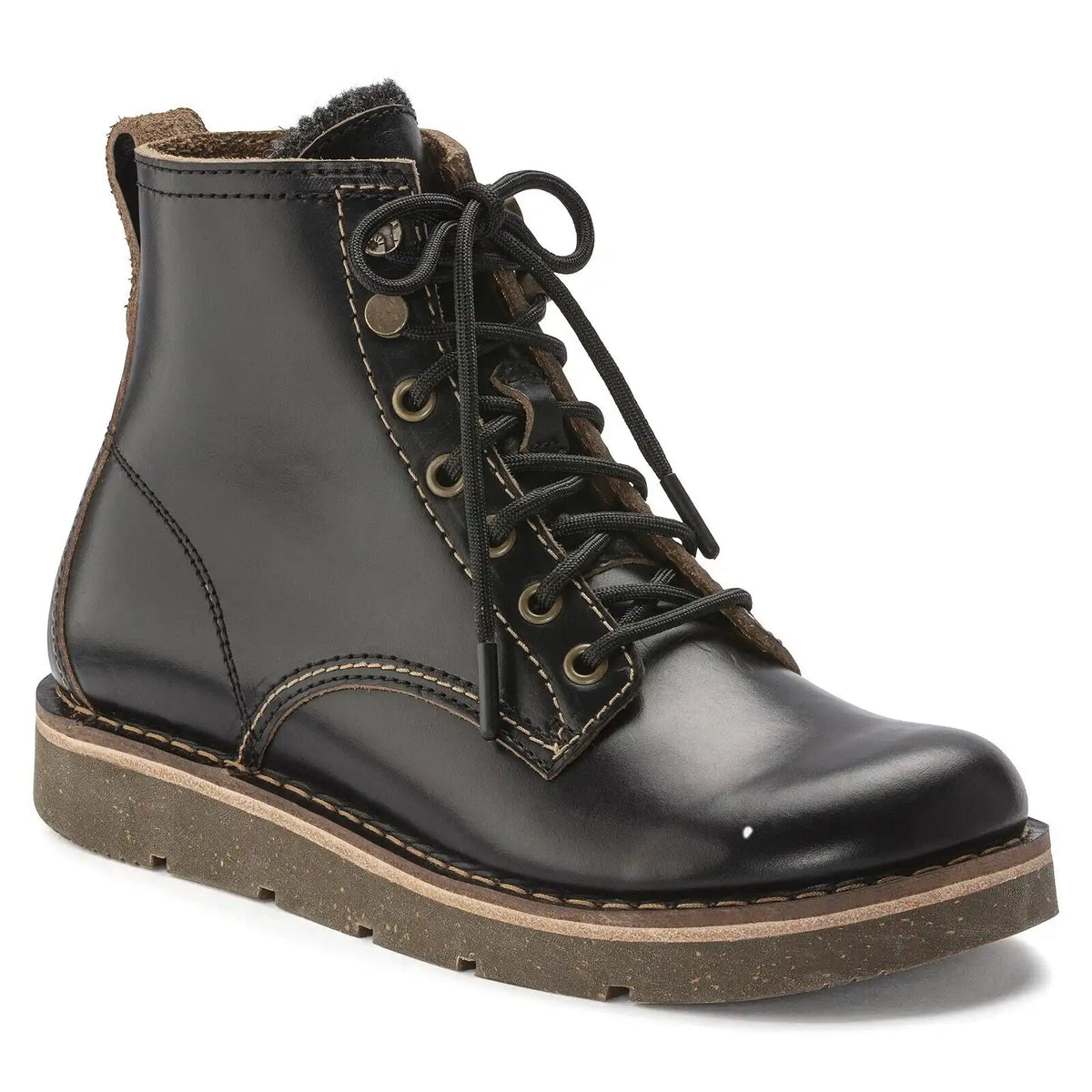 Birmingham Lace Women Natural Leather Oiled Black