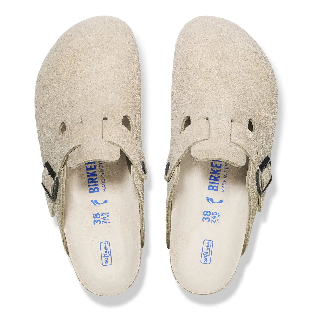 Boston Soft Footbed Suede Leather Oyster Tonal