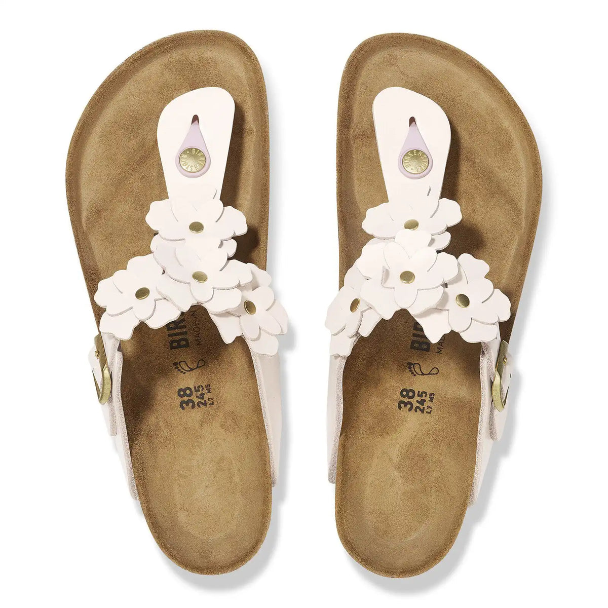 Gizeh Flower Embellishment Natural Leather Light Rose