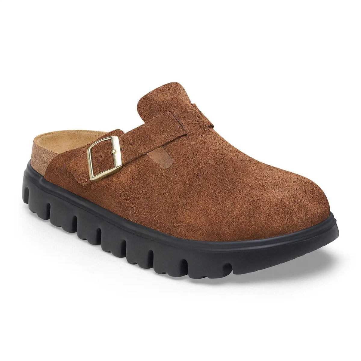 Boston Chunky Suede Leather Dark Tea/ Black