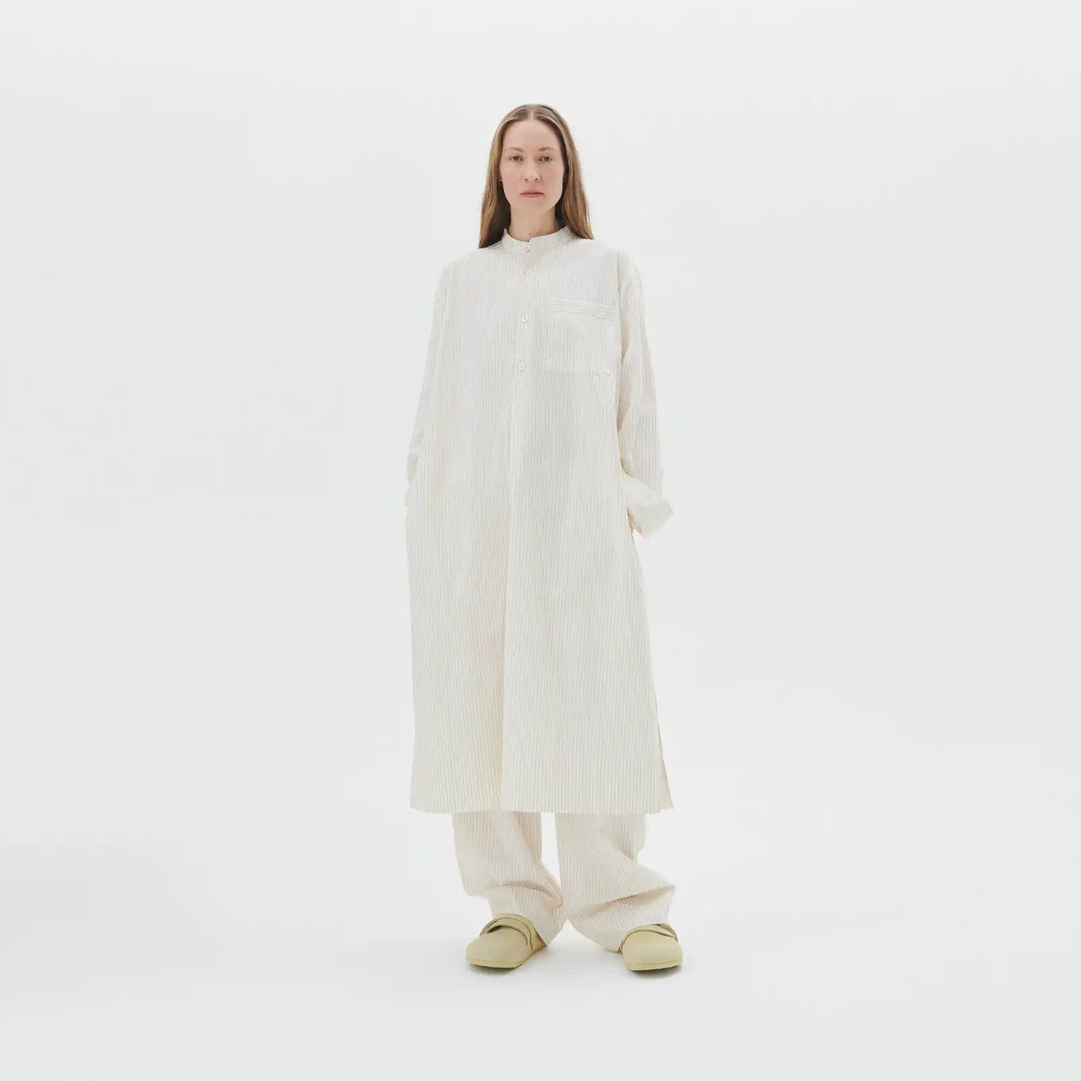 Tekla Kaftan Wheat Stripes