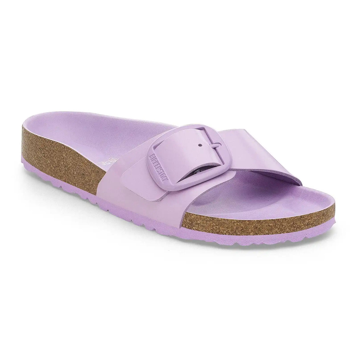 Madrid Big Buckle Natural Leather Patent High-Shine Crocus