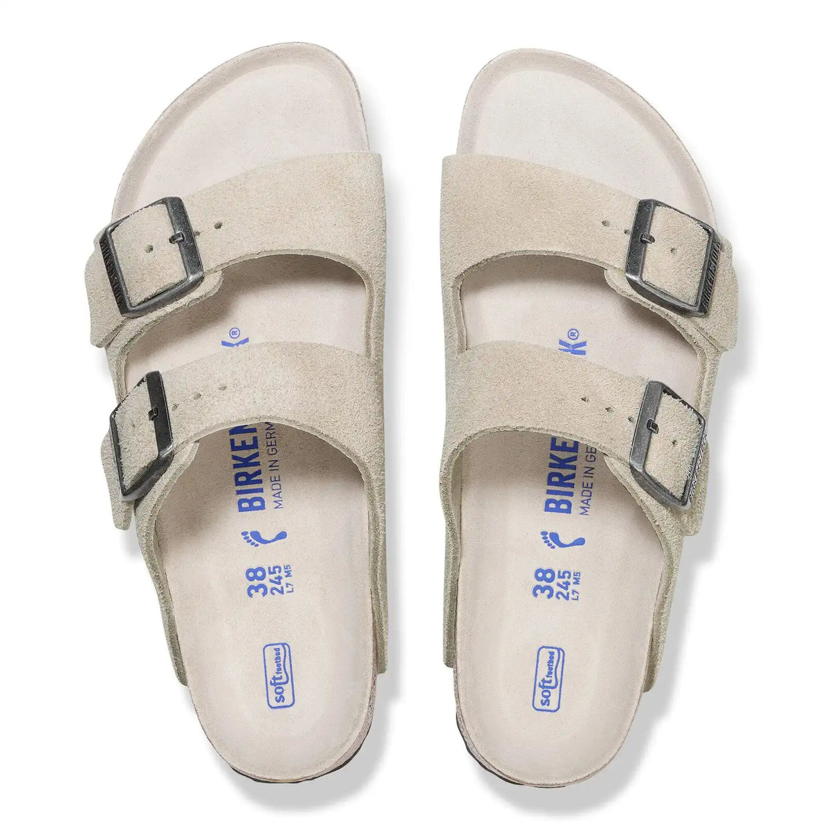 Arizona Soft Footbed Suede Leather Oyster Tonal
