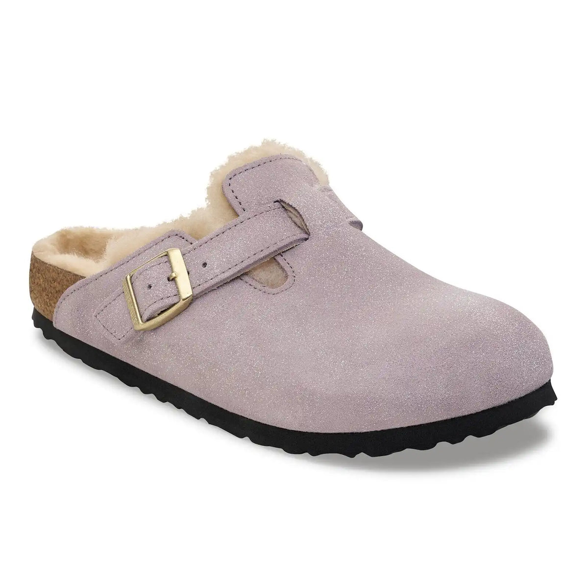 Boston Shearling Suede Leather/Fur Suede Shimmering Faded Purple