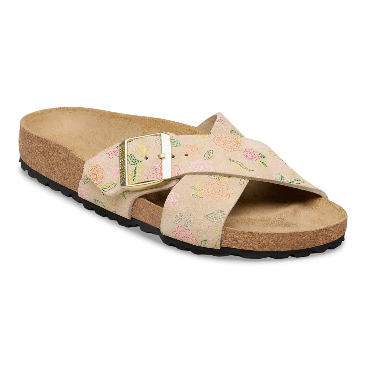 Siena Suede Leather Sandcastle Flower Print