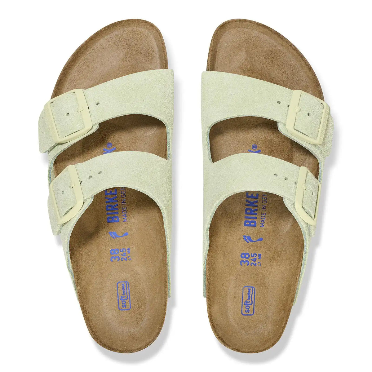 Arizona Soft Footbed Suede Leather Faded Lime