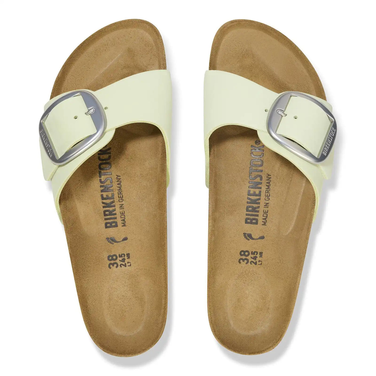 Madrid Big Buckle Nubuck Leather Faded Lime