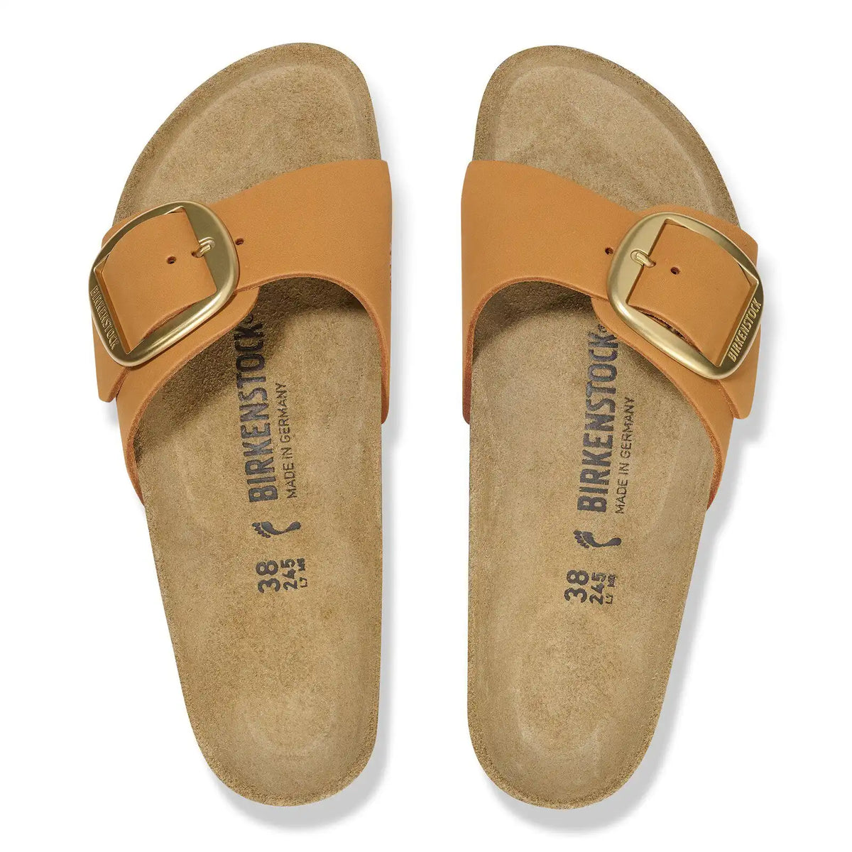 Madrid Big Buckle Nubuck Leather Burnt Orange