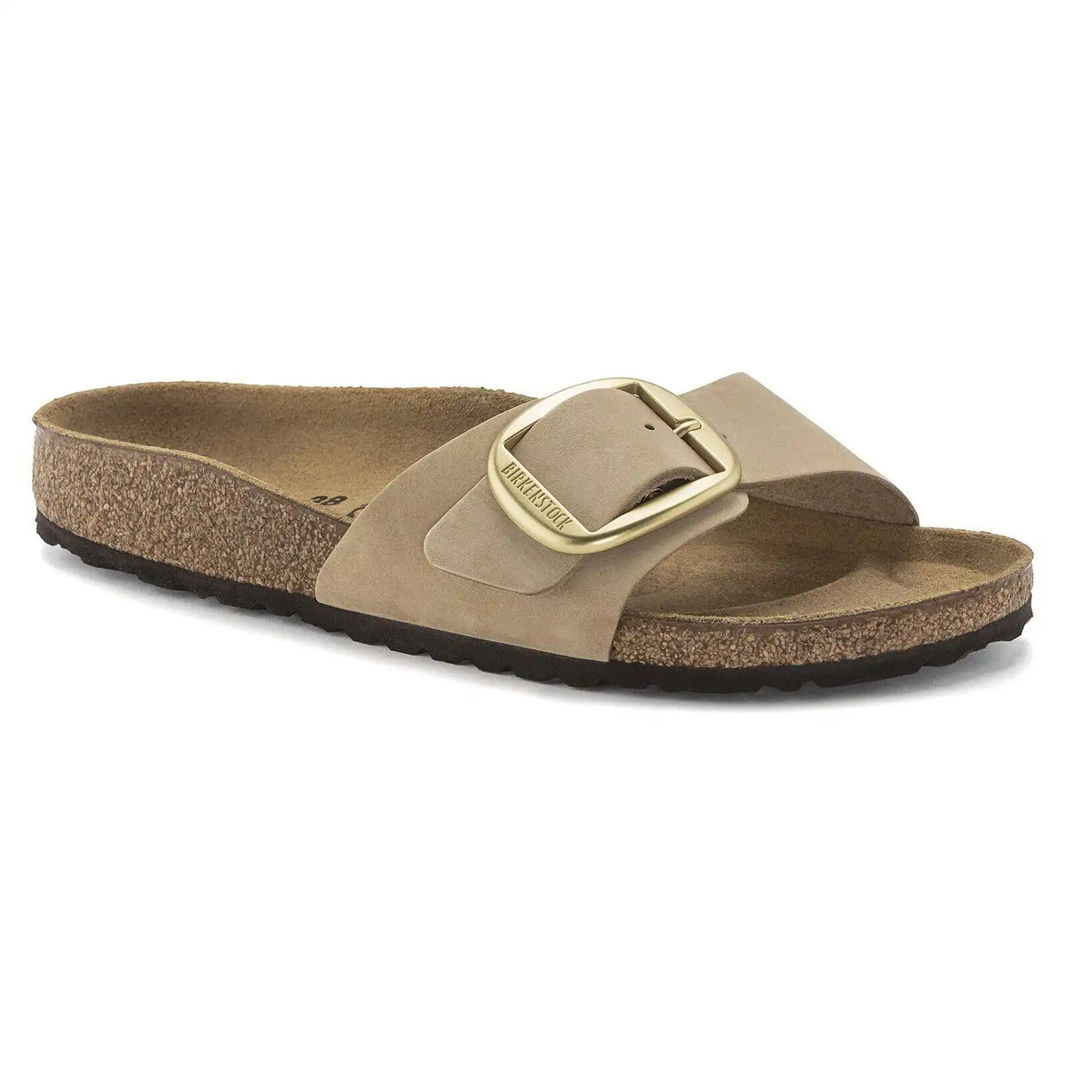 Madrid Big Buckle Natural Leather Nubuck Sandcastle