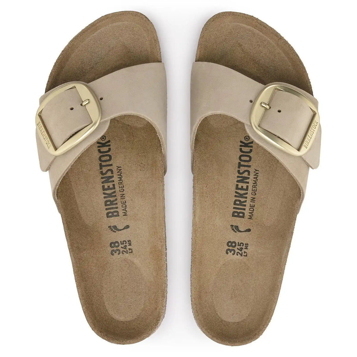 Madrid Big Buckle Natural Leather Nubuck Sandcastle