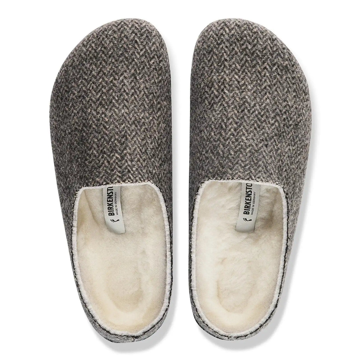 Amsterdam Wrapped Shearling Felt Herringbone Gray