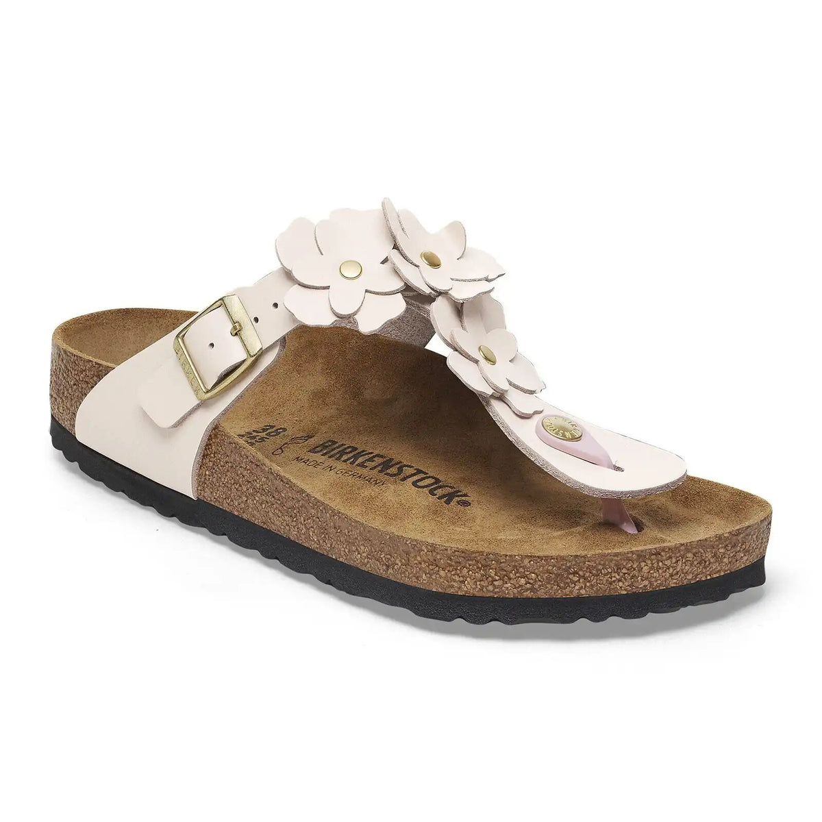 Gizeh Flower Embellishment Natural Leather Light Rose
