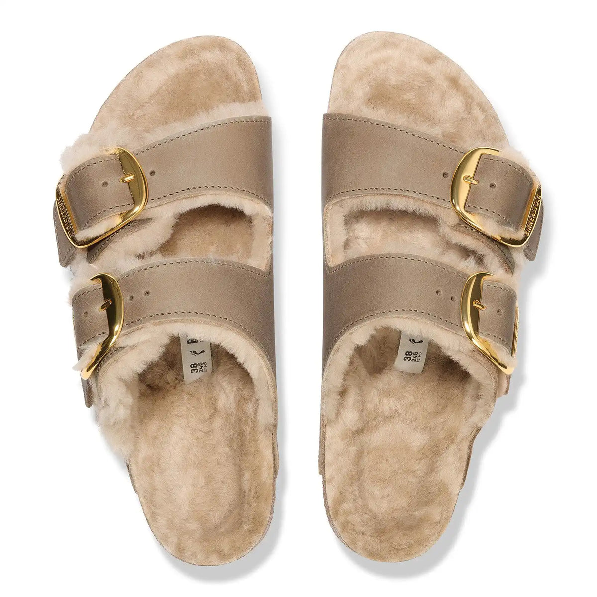 Arizona Big Buckle Shearling Natural Leather Oiled Tobacco Brown