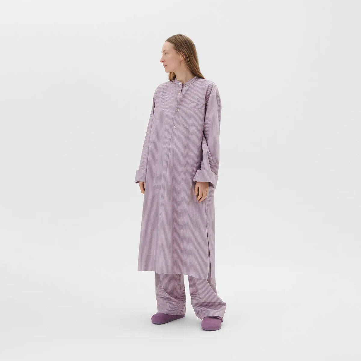 Tekla Kaftan Mauve Stripes