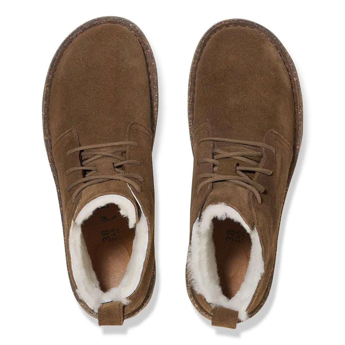 Uppsala Mid Shearling Suede Leather Dark Tea